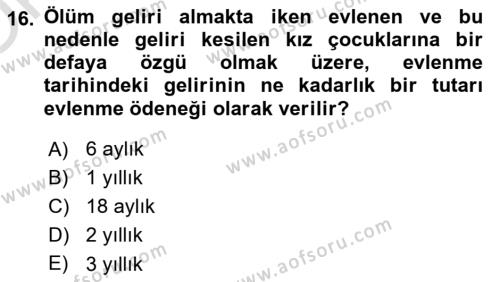 İş Sağlığı ve Güvenliği Mevzuatı Dersi 2021 - 2022 Yılı Yaz Okulu Sınavı 16. Soru