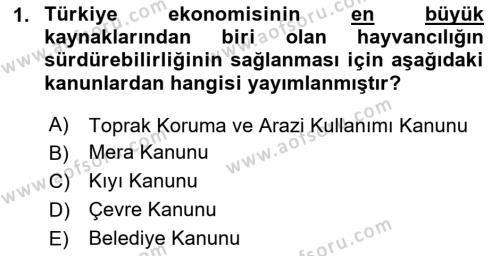 Çevre Sağlığı ve Güvenliği Dersi 2023 - 2024 Yılı (Vize) Ara Sınavı 1. Soru