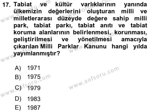 Çevre Sağlığı ve Güvenliği Dersi 2023 - 2024 Yılı (Vize) Ara Sınavı 17. Soru