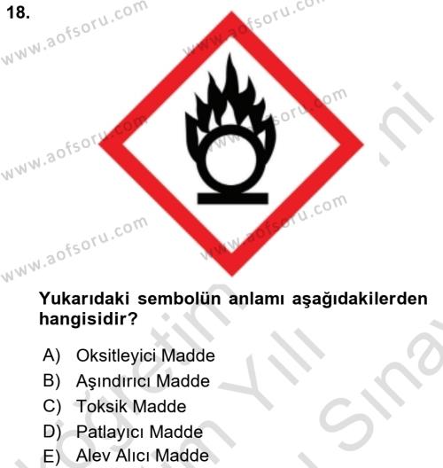 Çevre Sağlığı ve Güvenliği Dersi 2023 - 2024 Yılı (Final) Dönem Sonu Sınavı 18. Soru