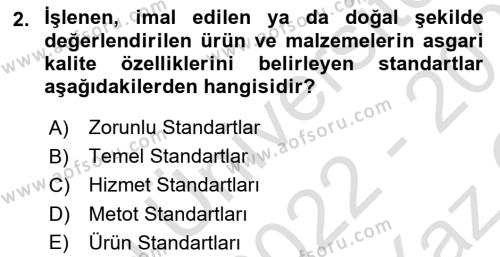 Temel Yangın Güvenliği Dersi 2022 - 2023 Yılı Yaz Okulu Sınavı 2. Soru