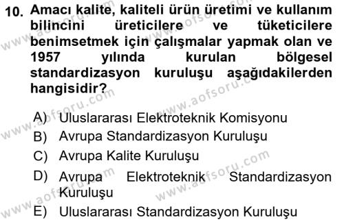 Temel Yangın Güvenliği Dersi 2023 - 2024 Yılı (Vize) Ara Sınavı 10. Soru