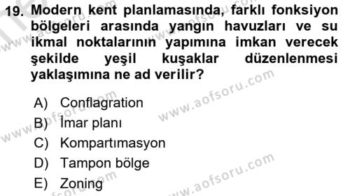 Temel Yangın Güvenliği Dersi 2023 - 2024 Yılı (Vize) Ara Sınavı 19. Soru