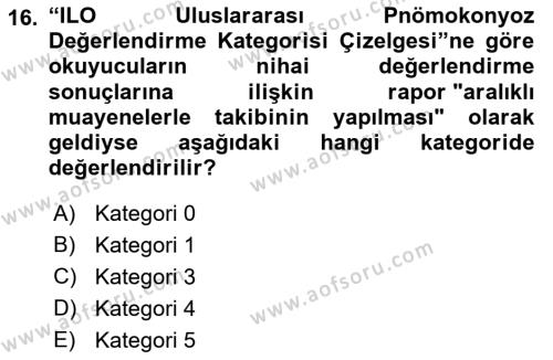 İş Hijyeni ve Ergonomi Dersi 2022 - 2023 Yılı (Vize) Ara Sınavı 16. Soru