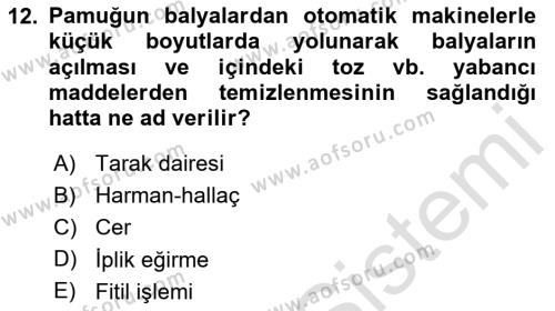 Sektörel İş Sağlığı ve Güvenliği Dersi 2020 - 2021 Yılı Yaz Okulu Sınavı 12. Soru