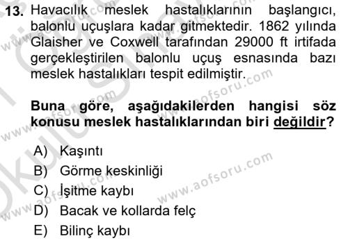 Sektörel İş Sağlığı ve Güvenliği Dersi 2020 - 2021 Yılı Yaz Okulu Sınavı 13. Soru