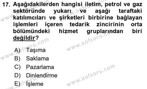 Sektörel İş Sağlığı ve Güvenliği Dersi 2020 - 2021 Yılı Yaz Okulu Sınavı 17. Soru