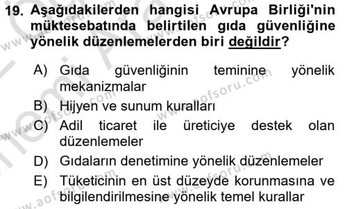 Sektörel İş Sağlığı ve Güvenliği Dersi 2021 - 2022 Yılı (Vize) Ara Sınavı 19. Soru