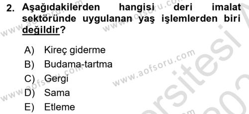 Sektörel İş Sağlığı ve Güvenliği Dersi 2021 - 2022 Yılı (Final) Dönem Sonu Sınavı 2. Soru