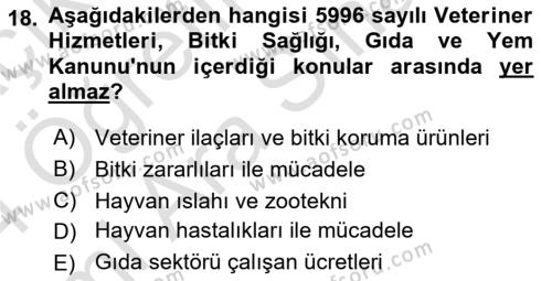 Sektörel İş Sağlığı ve Güvenliği Dersi 2023 - 2024 Yılı (Vize) Ara Sınavı 18. Soru