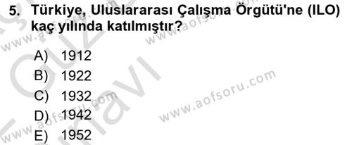 İş Sağlığı ve Güvenliği Donanımları ve Ölçme Teknikleri Dersi 2021 - 2022 Yılı (Vize) Ara Sınavı 5. Soru