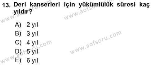 İş Sağlığı ve Güvenliği Donanımları ve Ölçme Teknikleri Dersi 2021 - 2022 Yılı (Final) Dönem Sonu Sınavı 13. Soru