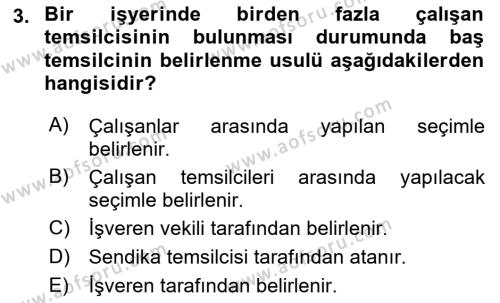 İş Sağlığı ve Güvenliği Donanımları ve Ölçme Teknikleri Dersi 2021 - 2022 Yılı (Final) Dönem Sonu Sınavı 3. Soru