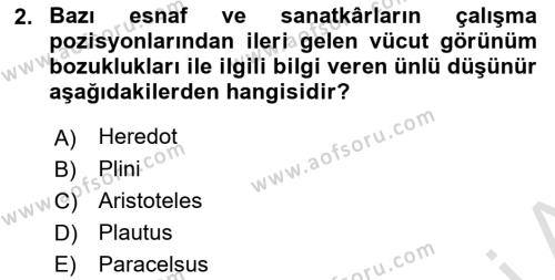 İş Sağlığı ve Güvenliği Donanımları ve Ölçme Teknikleri Dersi 2021 - 2022 Yılı Yaz Okulu Sınavı 2. Soru