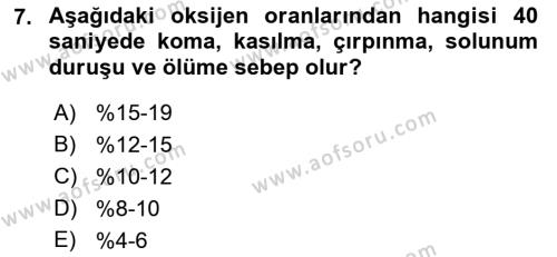 İş Sağlığı ve Güvenliği Donanımları ve Ölçme Teknikleri Dersi 2022 - 2023 Yılı (Final) Dönem Sonu Sınavı 7. Soru