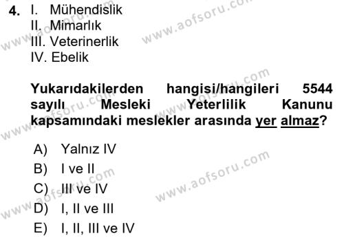 Maden, Metal ve İnşaat Sektörlerinde İş Sağlığı ve Güvenliği Dersi 2023 - 2024 Yılı (Vize) Ara Sınavı 4. Soru