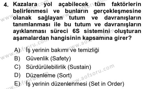 Tehlikeli Madde Taşımacılığı ve Güvenliği Dersi 2020 - 2021 Yılı Yaz Okulu Sınavı 4. Soru