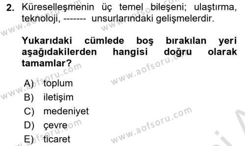 Tehlikeli Madde Taşımacılığı ve Güvenliği Dersi 2022 - 2023 Yılı (Final) Dönem Sonu Sınavı 2. Soru