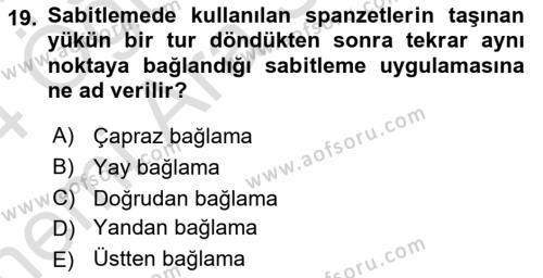 Tehlikeli Madde Taşımacılığı ve Güvenliği Dersi 2023 - 2024 Yılı (Vize) Ara Sınavı 19. Soru