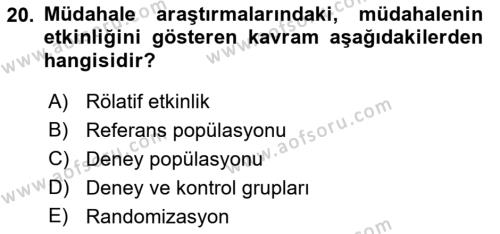 İş Sağlığı Yönetimi Dersi 2021 - 2022 Yılı (Vize) Ara Sınavı 20. Soru