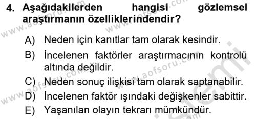 İş Sağlığı Yönetimi Dersi 2021 - 2022 Yılı (Final) Dönem Sonu Sınavı 4. Soru