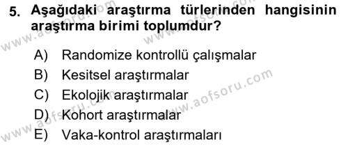 İş Sağlığı Yönetimi Dersi 2021 - 2022 Yılı Yaz Okulu Sınavı 5. Soru