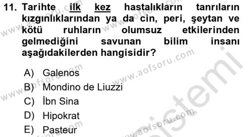 İş Sağlığı Yönetimi Dersi 2023 - 2024 Yılı (Vize) Ara Sınavı 11. Soru