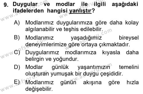 İş Yaşaminda Risk Etmenleri Ve Yönetimsel Faktörler Dersi 2020 - 2021 Yılı Yaz Okulu Sınavı 9. Soru