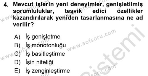 İş Yaşaminda Risk Etmenleri Ve Yönetimsel Faktörler Dersi 2021 - 2022 Yılı (Final) Dönem Sonu Sınavı 4. Soru