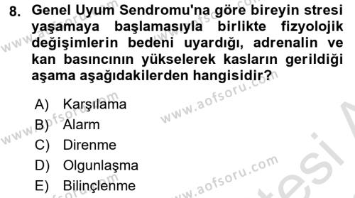 İş Yaşaminda Risk Etmenleri Ve Yönetimsel Faktörler Dersi 2021 - 2022 Yılı (Final) Dönem Sonu Sınavı 8. Soru