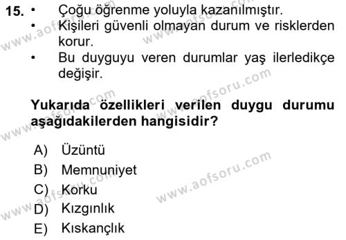 İş Yaşaminda Risk Etmenleri Ve Yönetimsel Faktörler Dersi 2022 - 2023 Yılı (Vize) Ara Sınavı 15. Soru