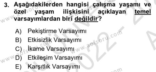 İş Yaşaminda Risk Etmenleri Ve Yönetimsel Faktörler Dersi 2022 - 2023 Yılı (Vize) Ara Sınavı 3. Soru