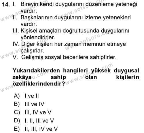 İş Yaşaminda Risk Etmenleri Ve Yönetimsel Faktörler Dersi 2023 - 2024 Yılı (Vize) Ara Sınavı 14. Soru