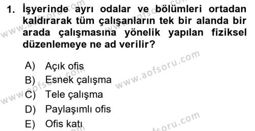 İş Yaşaminda Risk Etmenleri Ve Yönetimsel Faktörler Dersi 2023 - 2024 Yılı Yaz Okulu Sınavı 1. Soru