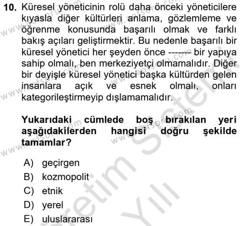 İş Yaşaminda Risk Etmenleri Ve Yönetimsel Faktörler Dersi 2023 - 2024 Yılı Yaz Okulu Sınavı 10. Soru