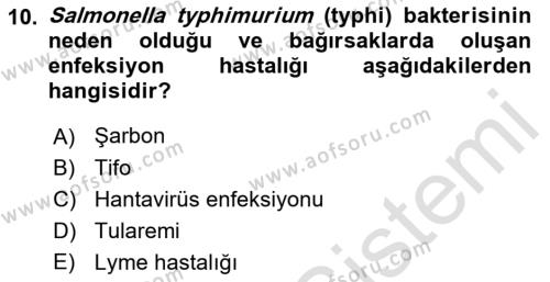 Kimya ve Biyoloji Sektörlerinde İş Sağlığı ve Güvenliği Dersi 2021 - 2022 Yılı (Vize) Ara Sınavı 10. Soru