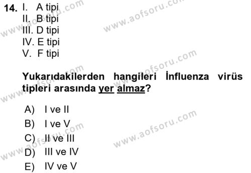 Kimya ve Biyoloji Sektörlerinde İş Sağlığı ve Güvenliği Dersi 2021 - 2022 Yılı (Vize) Ara Sınavı 14. Soru