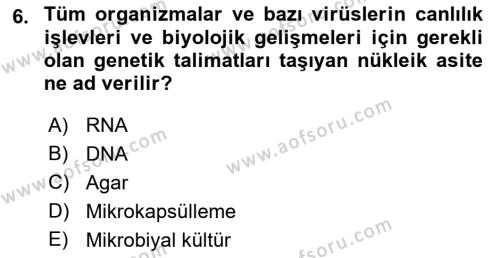 Kimya ve Biyoloji Sektörlerinde İş Sağlığı ve Güvenliği Dersi 2021 - 2022 Yılı (Vize) Ara Sınavı 6. Soru