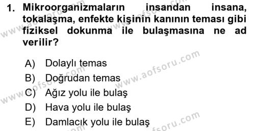 Kimya ve Biyoloji Sektörlerinde İş Sağlığı ve Güvenliği Dersi 2021 - 2022 Yılı (Final) Dönem Sonu Sınavı 1. Soru