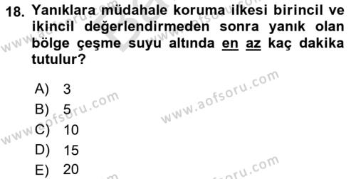 Kimya ve Biyoloji Sektörlerinde İş Sağlığı ve Güvenliği Dersi 2021 - 2022 Yılı (Final) Dönem Sonu Sınavı 18. Soru