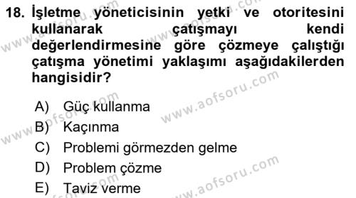 Stratejik Yönetim Dersi 2020 - 2021 Yılı Yaz Okulu Sınavı 18. Soru