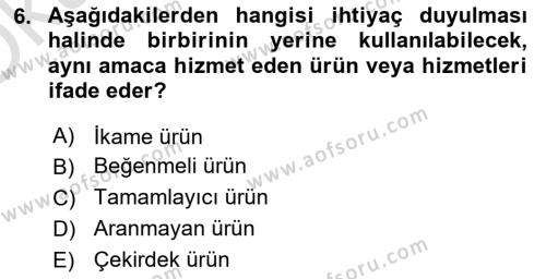 Stratejik Yönetim Dersi 2020 - 2021 Yılı Yaz Okulu Sınavı 6. Soru