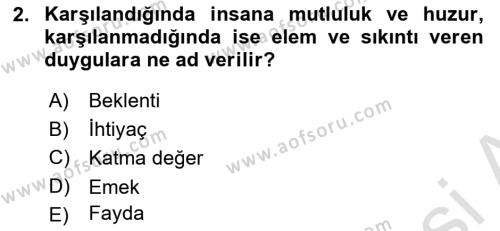 İşletme İlkeleri Dersi 2022 - 2023 Yılı Yaz Okulu Sınavı 2. Soru