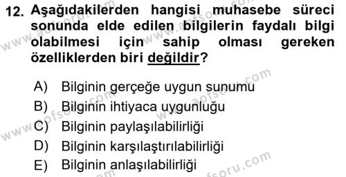 İşletme Fonksiyonları Dersi 2022 - 2023 Yılı Yaz Okulu Sınavı 12. Soru