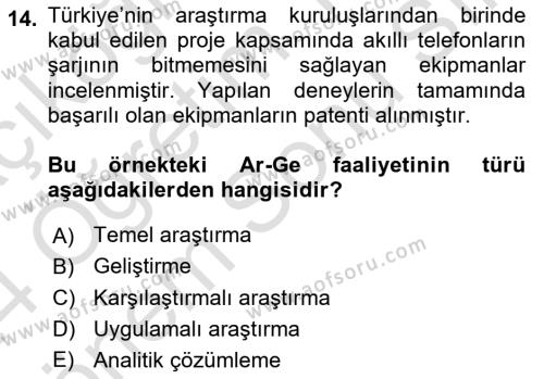 İşletme Fonksiyonları Dersi 2023 - 2024 Yılı (Final) Dönem Sonu Sınavı 14. Soru