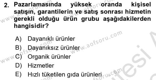 İşletme Fonksiyonları Dersi 2023 - 2024 Yılı (Final) Dönem Sonu Sınavı 2. Soru