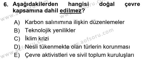 Genel İşletme Dersi 2024 - 2025 Yılı (Vize) Ara Sınavı 6. Soru