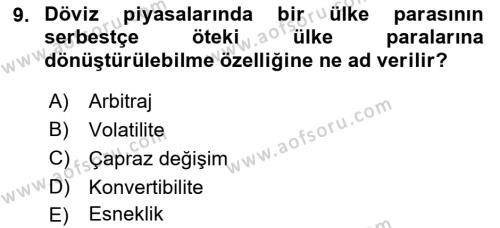 Ekonomik Analiz Dersi 2021 - 2022 Yılı (Final) Dönem Sonu Sınavı 9. Soru