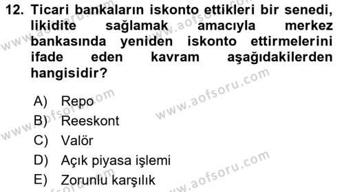 Ekonomik Analiz Dersi 2021 - 2022 Yılı Yaz Okulu Sınavı 12. Soru