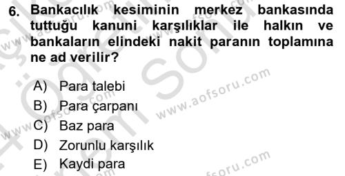 Ekonomik Analiz Dersi 2023 - 2024 Yılı (Final) Dönem Sonu Sınavı 6. Soru